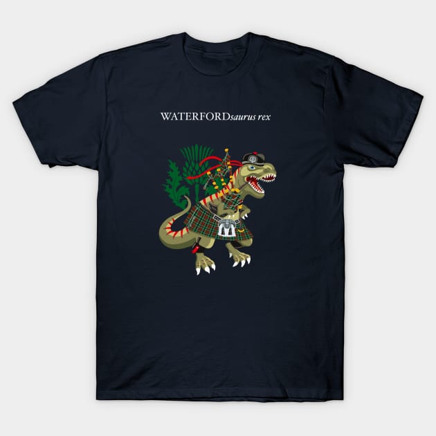 Clanosaurus Rex WATERFORDsaurus Plaid Waterford Irish Ireland Family Tartan T-Shirt by BullShirtCo